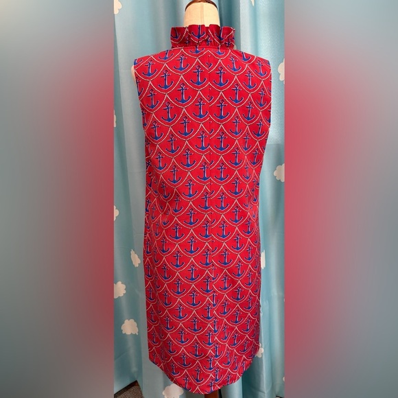 Talbots- anchor nautical ruffle dress- 10 - Picture 6 of 7